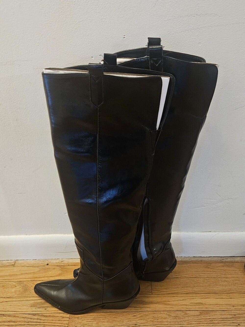 Wild Pair Black Over-the-Knee Pointed Toe Boots - Picture 3 of 5